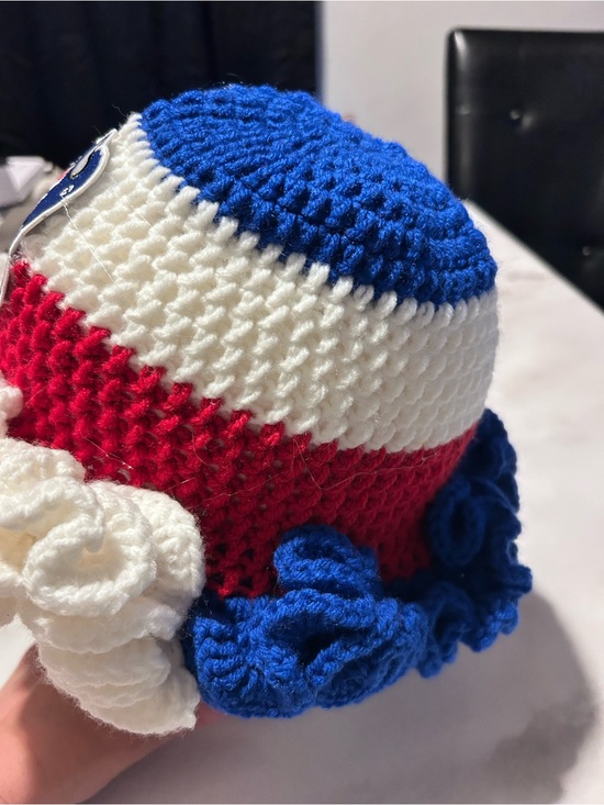 Hand Crafted Crochet Buffalo Bills Ruffle Hat main image 4